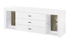 TV stolek Rosalie, bílý/dub evoke, s osvětlením