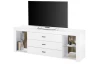 TV stolek Rosalie, bílý/dub evoke, s osvětlením