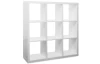 Regál Milano, 3x3 přihrádky, bílý lesk