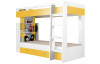 Dvoupatrová postel se zásuvkami Mobi 90x200 cm, bílá/žlutá
