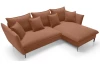 Rohová sedací souprava Gloss, cihlová látka, pravý roh