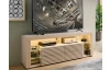 TV stolek Goal, béžová kašmír/dub riva, s osvětlením