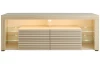 TV stolek Goal, béžová kašmír/dub riva, s osvětlením