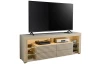 TV stolek Goal, béžová kašmír/dub riva, s osvětlením
