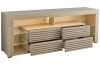 TV stolek Goal, béžová kašmír/dub riva, s osvětlením