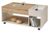 Konferenční stolek s přihrádkami Emil, béžový kašmír/dub artisan