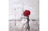 Ručně malovaný obraz Láska v Paříži 80x80 cm, 3D struktura
