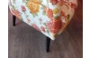 Křeslo s taburetem Canto, žlutý/červený květinový motiv