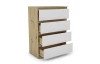 Komoda se 4 zásuvkami Carlos, dub artisan/bílá, 75 cm