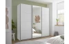 Šatní skříň se zrcadlem Carano, 215 cm, bílá