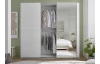 Šatní skříň se zrcadlem Carano, 215 cm, bílá