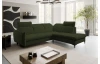 Rohová sedačka Glow, lahvově zelená látka, pravý roh