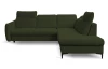 Rohová sedačka Glow, lahvově zelená látka, pravý roh