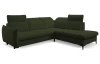 Rohová sedačka Glow, lahvově zelená látka, pravý roh