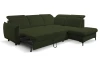 Rohová sedačka Glow, lahvově zelená látka, pravý roh