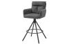 Otočná barová židle Sofia, šedá strukturovaná látka