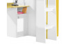 Zvýšená postel s úložným prostorem a stolem Mobi 90x200 cm, bílá/žlutá
