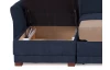Rohová sedací souprava Harris, námořnická modrá látka, levý roh
