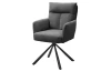 Otočná jídelní židle Sofie, šedá strukturovaná látka