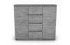 Široká komoda se 4 zásuvkami Carlos, šedý beton, 120 cm