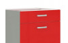 Dolní kuchyňská zásuvková skříňka Rose 60D3S, 60 cm, červený lesk