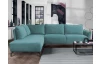 Rohová sedací souprava Bella, modro-zelená aqua látka, levý roh