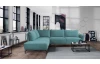 Rohová sedací souprava Bella, modro-zelená aqua látka, levý roh