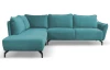 Rohová sedací souprava Bella, modro-zelená aqua látka, levý roh