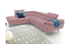 Rohová sedací souprava Lotos, růžová tkanina, levý roh