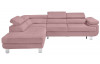 Rohová sedací souprava Lotos, růžová tkanina, levý roh