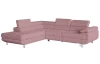Rohová sedací souprava Lotos, růžová tkanina, levý roh