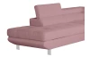 Rohová sedací souprava Lotos, růžová tkanina, levý roh