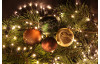 Vánoční ozdoba Zelená koule se stromečky 7 cm, sklo