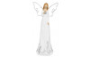 Dekorační soška Anděl se svítícími křídly, bílá, 19 cm