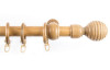 Záclonová tyč s háčky Granát 240 cm, přírodní dřevěná