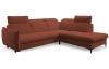 Rohová sedačka Glow, terakota látka, pravý roh