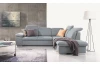 Rohová sedací souprava Aldon, světle šedá tkanina, pravý roh