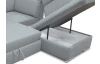 Rohová sedací souprava Aldon, světle šedá tkanina, pravý roh
