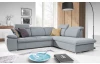 Rohová sedací souprava Aldon, světle šedá tkanina, pravý roh