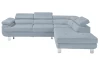 Rohová sedací souprava Lotos, světle modrá tkanina, pravý roh