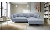 Rohová sedací souprava Gloss, šedo-modrá látka, pravý roh