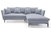 Rohová sedací souprava Gloss, šedo-modrá látka, pravý roh