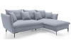 Rohová sedací souprava Gloss, šedo-modrá látka, pravý roh