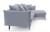 Rohová sedací souprava Gloss, šedo-modrá látka, pravý roh