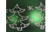 Vánoční ozdoba Zelená koule se stromečky 8 cm, sklo