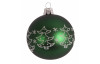 Vánoční ozdoba Zelená koule se stromečky 8 cm, sklo