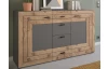 Široká komoda se zásuvkami Freno, šedá/dub