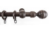 Záclonová tyč s háčky Granát 160 cm, tmavé dřevo