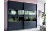 Šatní skříň Easy Plus, šířka 225 cm/extra výška 236 cm, grafit/sklo