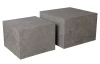 Sada čtvercových stolků Maddox, imitace šedého kamene, 2 ks